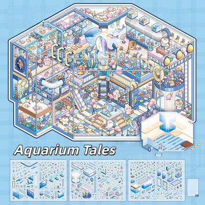 Leisure Daily 3D Sticker | 2 Cute Miniature Scenes