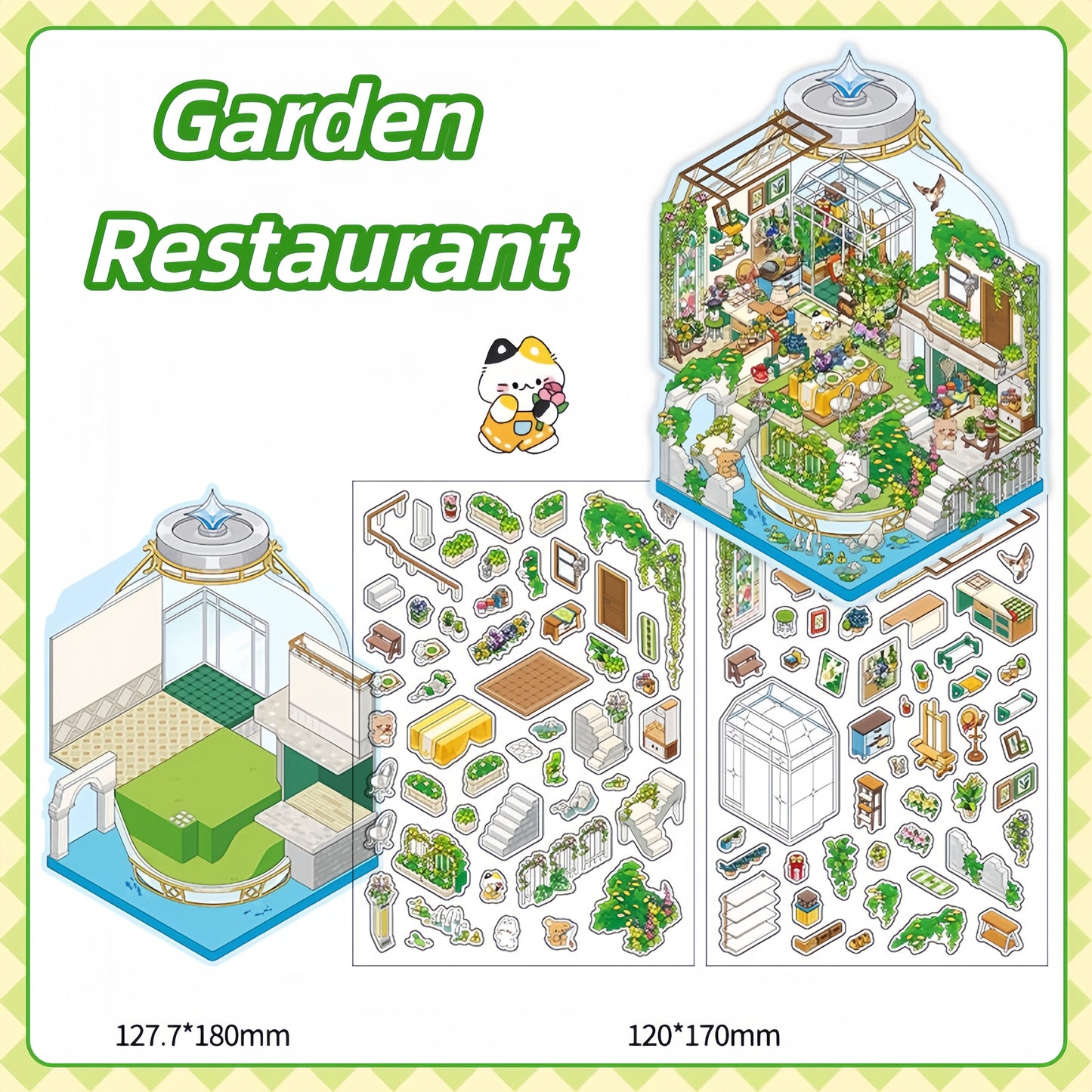 Simulation Management 3D Sticker | 4 Cute Miniature Scenes