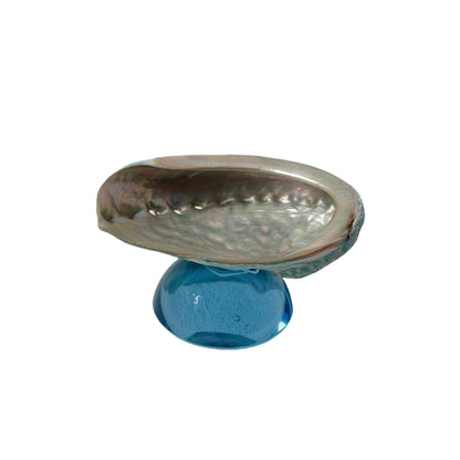Natural Shell Colorful Glass Base Tray