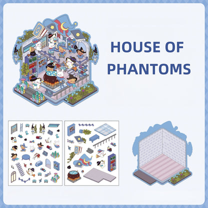 Whimsical Life 3D Sticker | 4 Cute Miniature Scenes