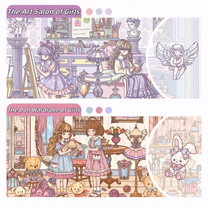 Girl's Daily Life 3D Sticker | 2 Cute Miniature Scenes