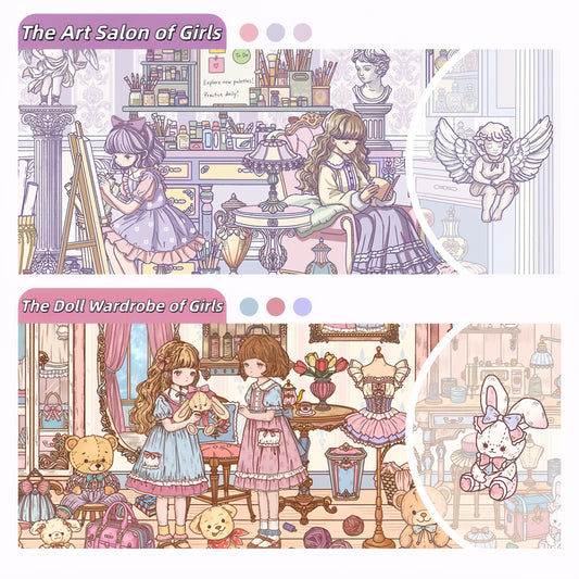 Girl's Daily Life 3D Sticker | 2 Cute Miniature Scenes