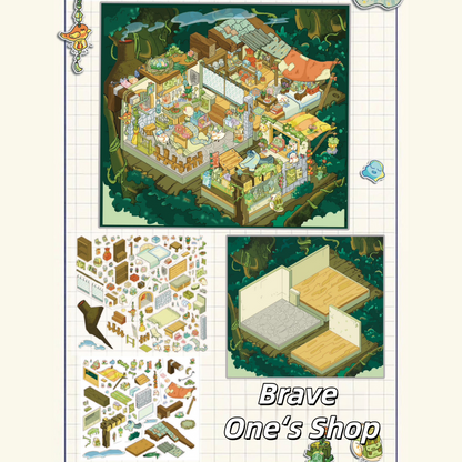 Small Town Chronicles 3D Sticker | 3 Cute Miniature Scenes