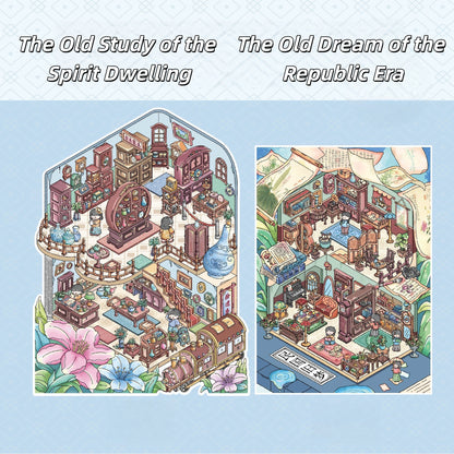 Old Building 3D Sticker | 3 Cute Miniature Scenes