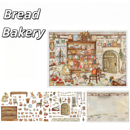 Hand-drawn Fairytale 3D Sticker | 4 Cute Miniature Scenes