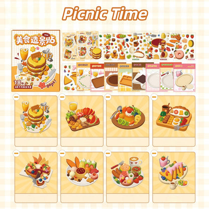 Delicious Food 3D Sticker Book