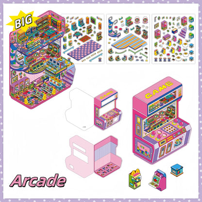 Tiny Shops 3D Sticker | 4 Cute Miniature Scenes