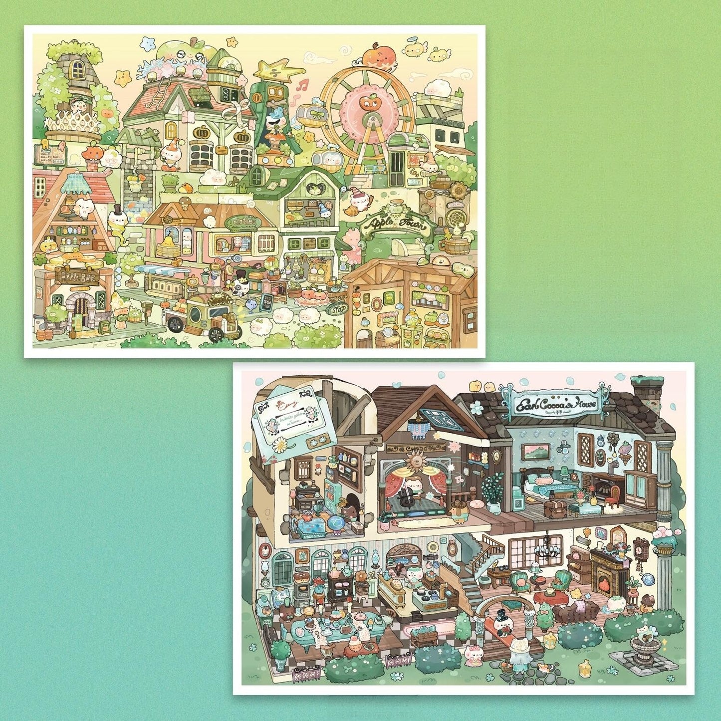 Sweet Life 3D Sticker | 2 Cute Miniature Scenes