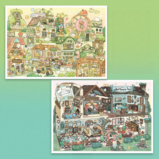 Sweet Life 3D Sticker | 2 Cute Miniature Scenes