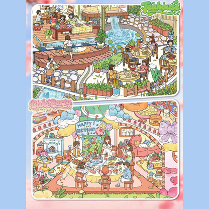 Cozy Time 3D Sticker | 2 Cute Miniature Scenes