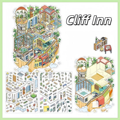 Wonder Shop 3D Sticker | 4 Cute Miniature Scenes