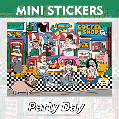 American Retro 3D Sticker | 4 Cute Miniature Scenes