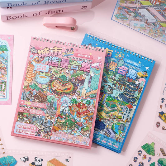 Chinese Cities 3D Sticker Book