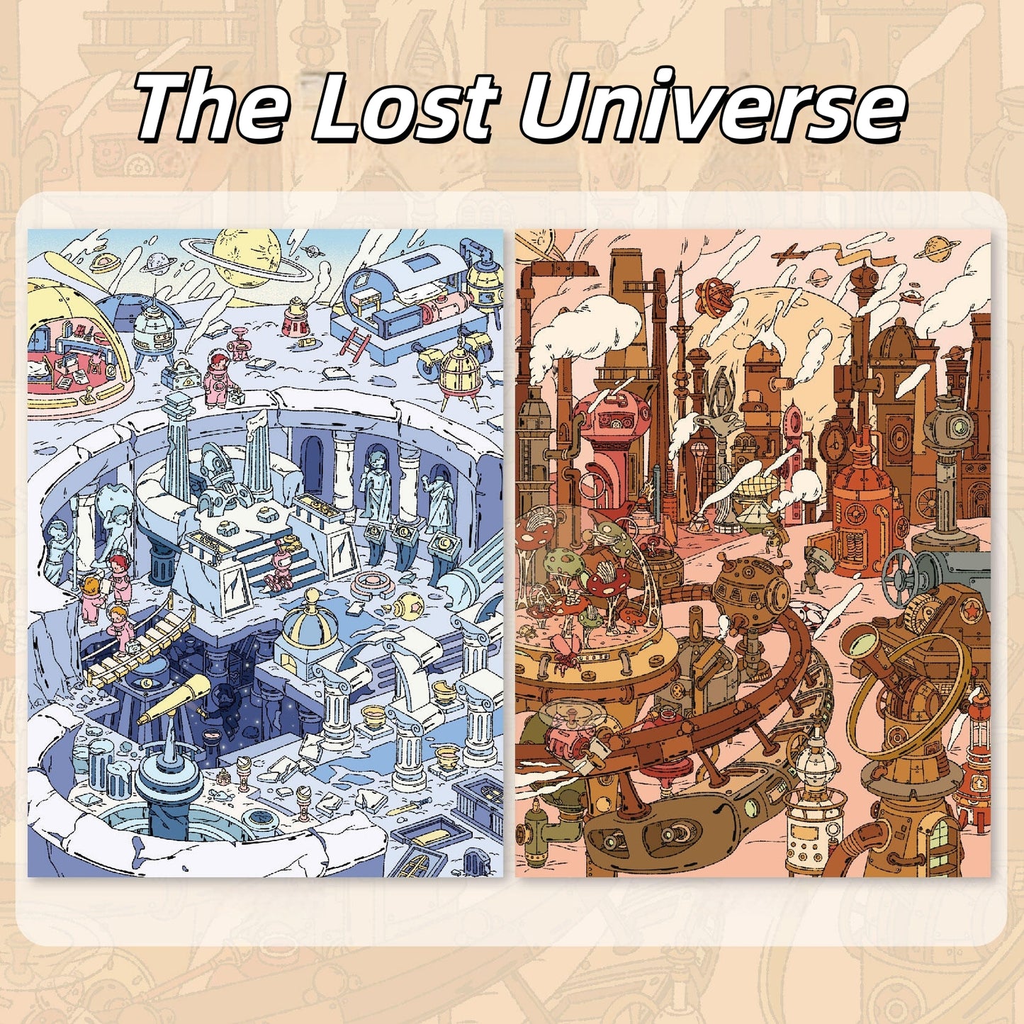 The Lost Universe 3D Sticker | 2 Cute Miniature Scenes