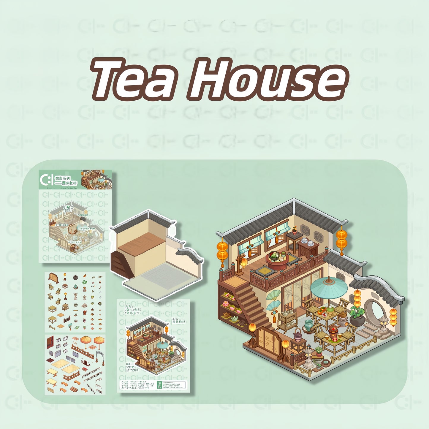 Pixel Series 3D Sticker | 2 Cute Miniature Scenes