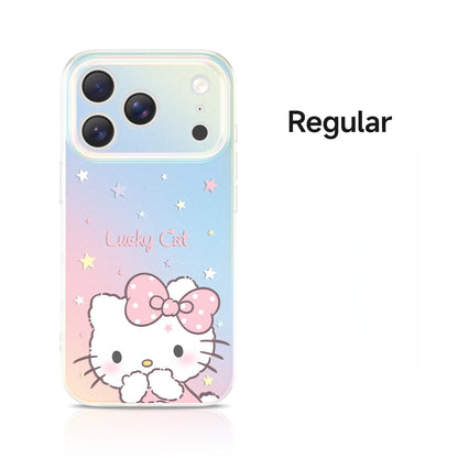 Colorful Star Cover-Mouth Kitty Acrylic Phone Case