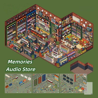 Shelf Display 3D Sticker | 2 Cute Miniature Scenes