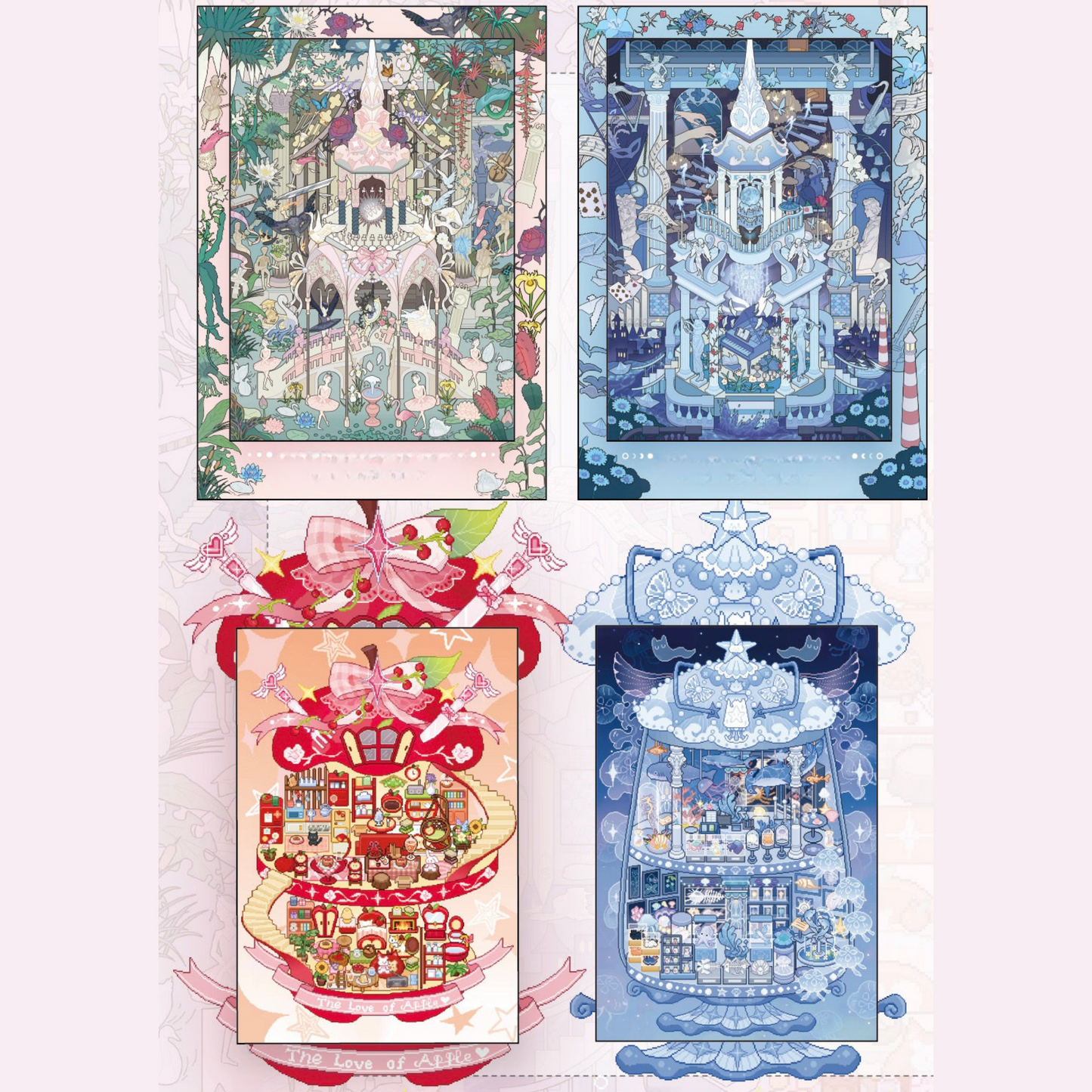 Dream House 3D Sticker | 4 Cute Miniature Scenes