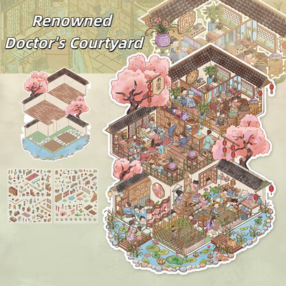 Old Shops 3D Sticker | 4 Cute Miniature Scenes