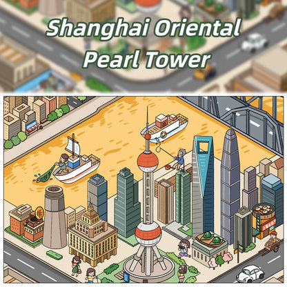 Traveling Through China 3D Sticker | 4 Cute Miniature Scenes