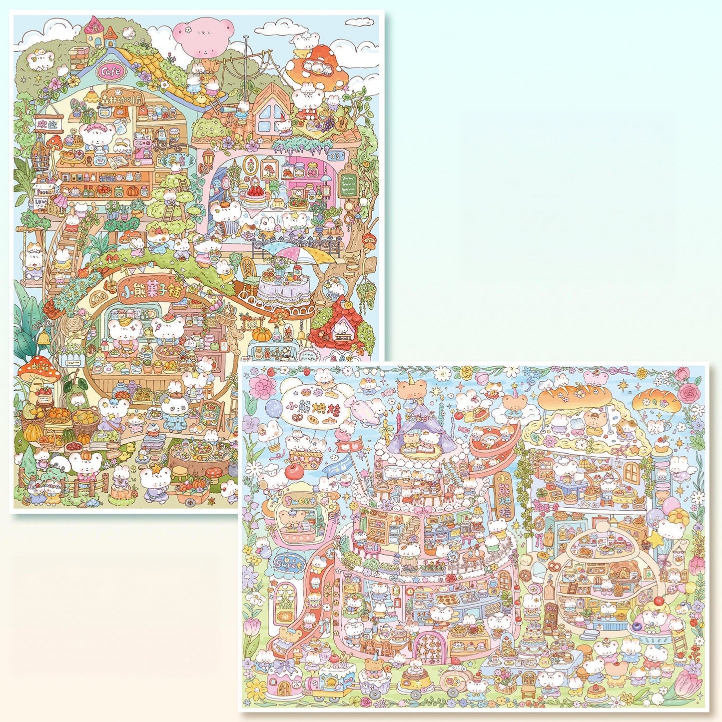 Bear‘s Tale 3D Sticker | 2 Cute Miniature Scenes