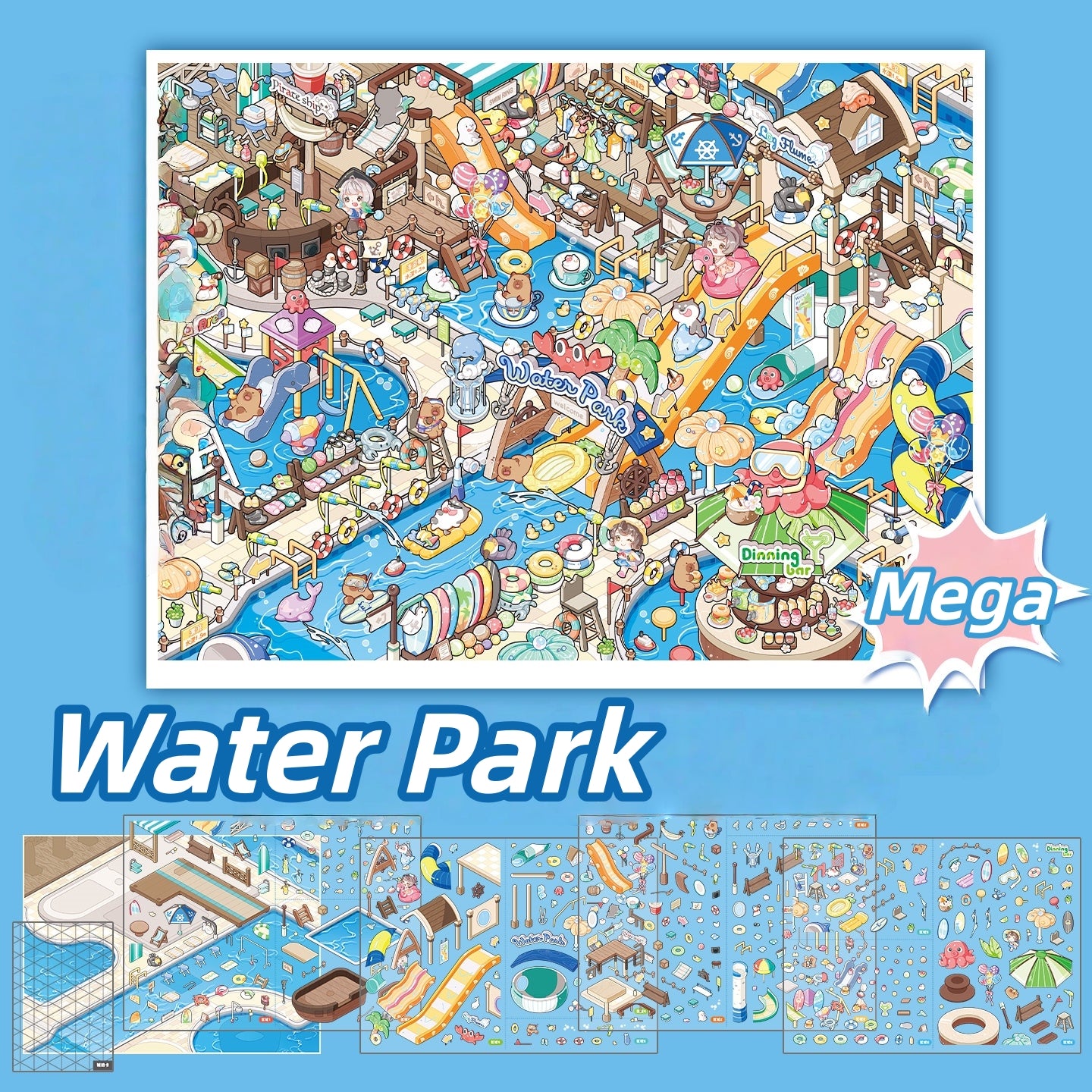 Streetscape 3D Sticker | 2 Cute Miniature Scenes