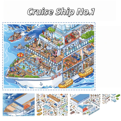 Streetscape 3D Sticker | 4 Cute Miniature Scenes