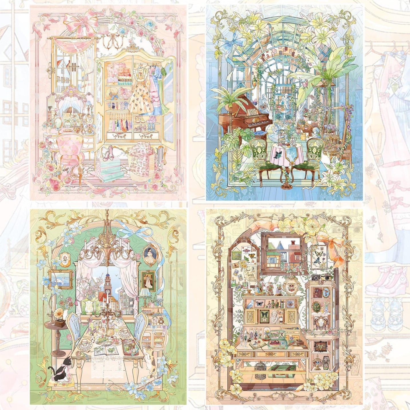 Lily‘s Room 3D Sticker | 4 Cute Miniature Scenes