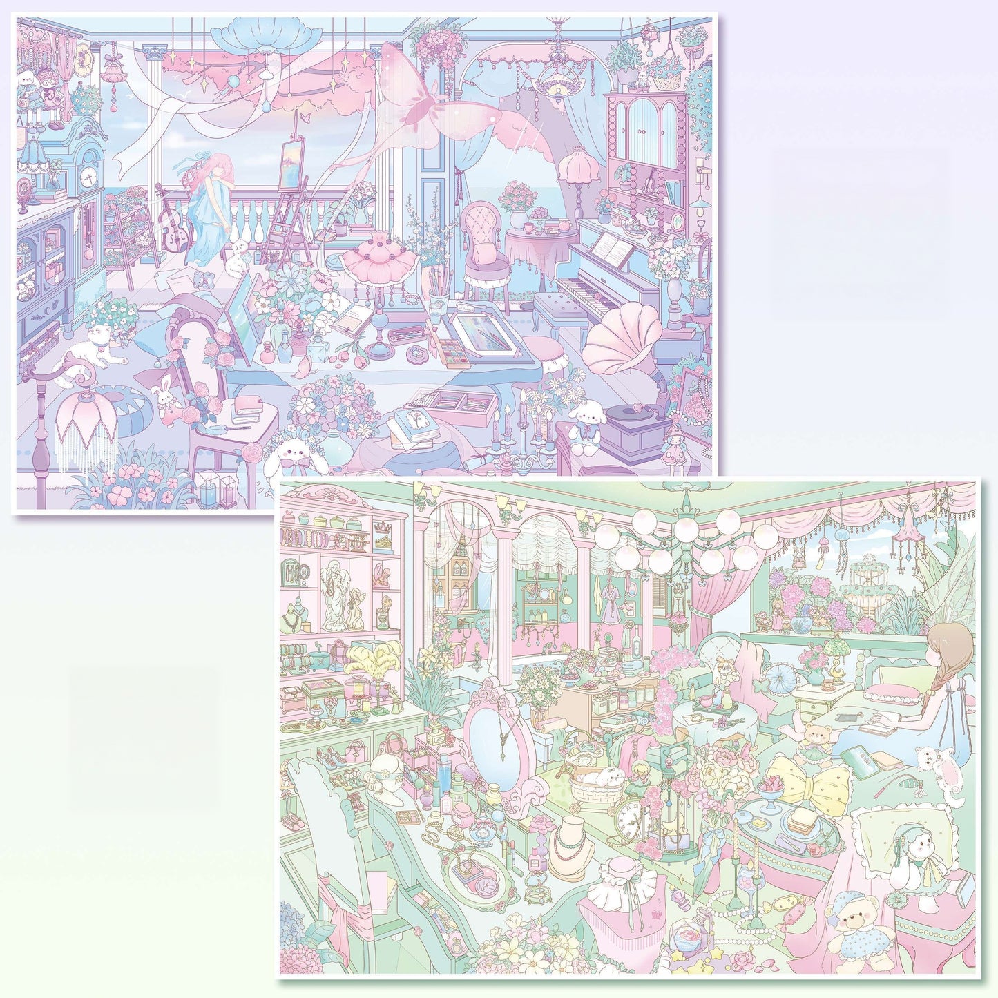 Dreamy Hues 3D Sticker | 2 Cute Miniature Scenes