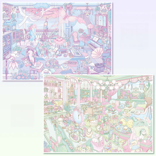 Dreamy Hues 3D Sticker | 2 Cute Miniature Scenes