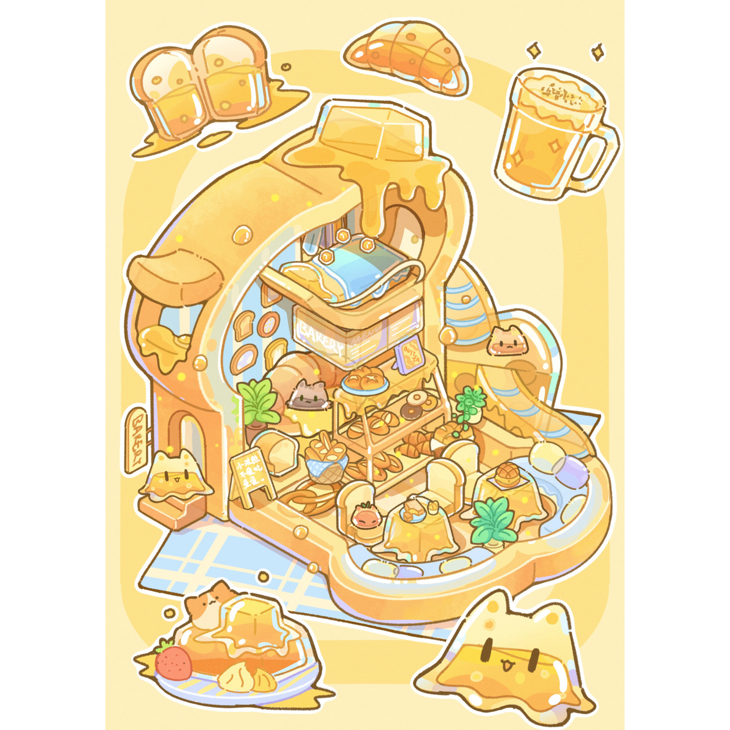 Jelly Cottage 3D Sticker | 3 Cute Miniature Scenes