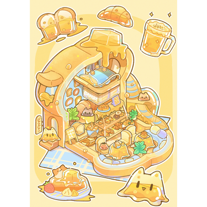 Jelly Cottage 3D Sticker | 3 Cute Miniature Scenes