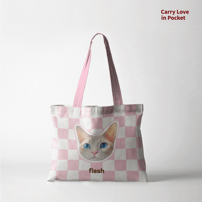 Custom Pet Photo Canvas Tote Bag