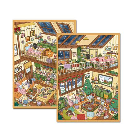 Little Cozy Home 3D Sticker | 2 Cute Miniature Scenes