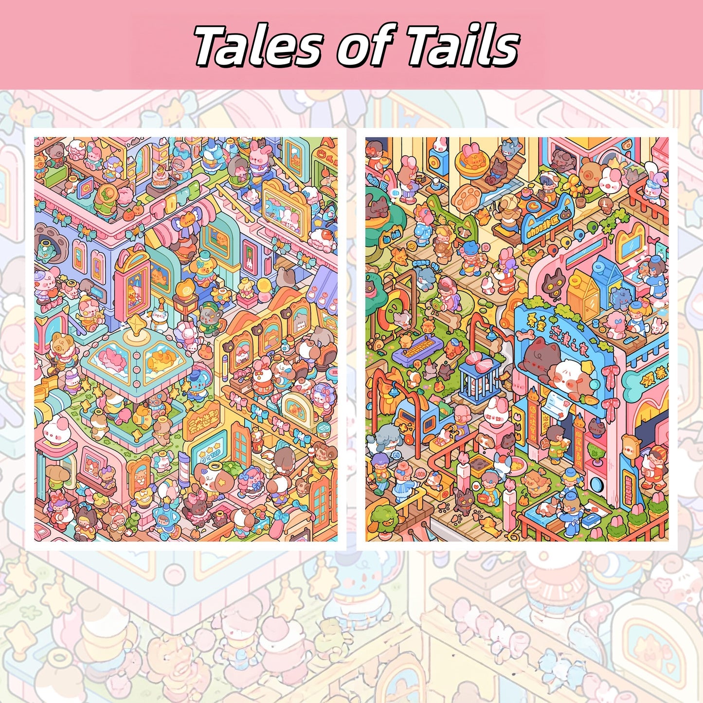 Tales of Tails 3D Sticker | 2 Cute Miniature Scenes