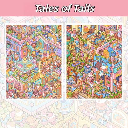 Tales of Tails 3D Sticker | 2 Cute Miniature Scenes