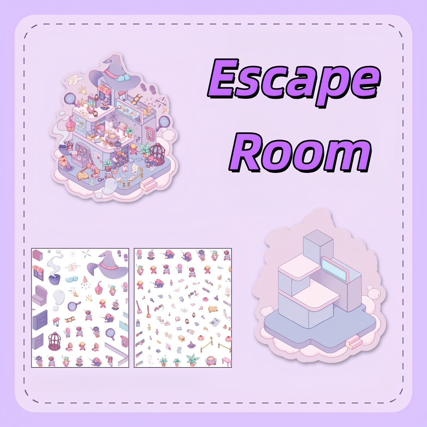 Little Shop 3D Sticker | 4 Cute Miniature Scenes