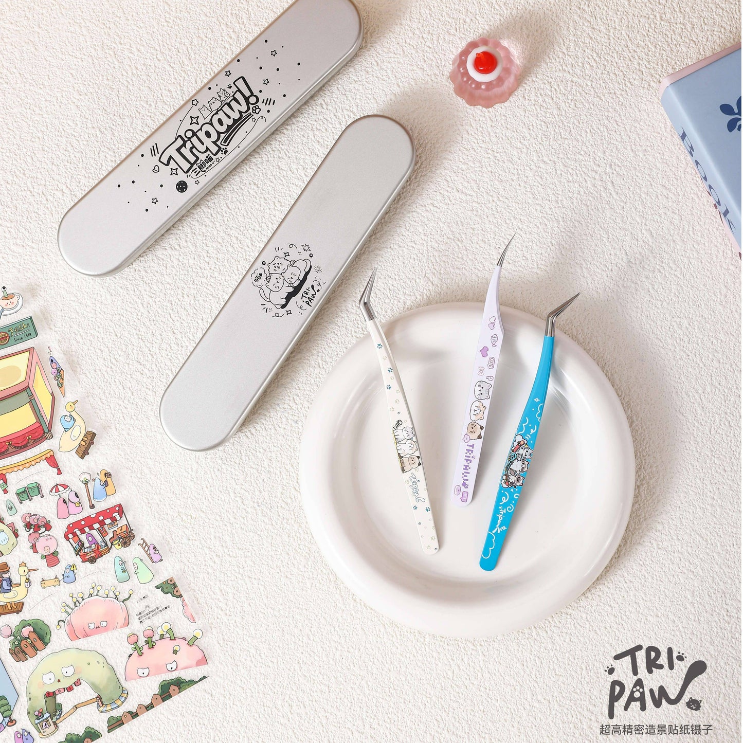 Cat-Themed Professional Sticker Tweezers