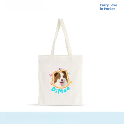 Custom Pet Photo Canvas Tote Bag