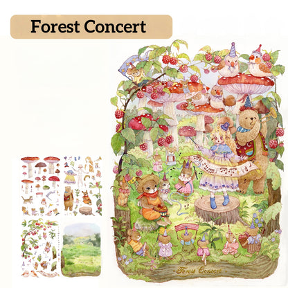 Watercolor Fairy Tale 3D Sticker | 3 Cute Miniature Scenes