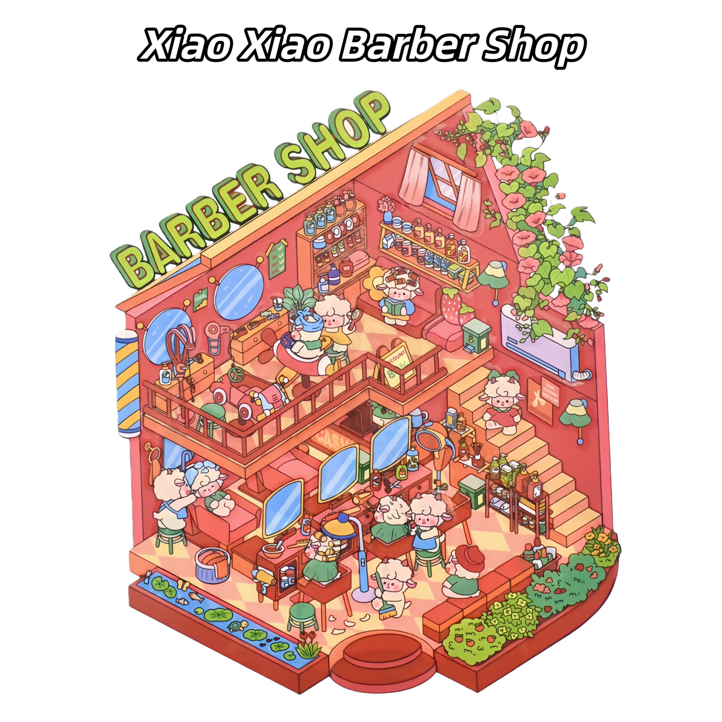 Paw's Shop 3D Sticker | 4 Cute Miniature Scenes