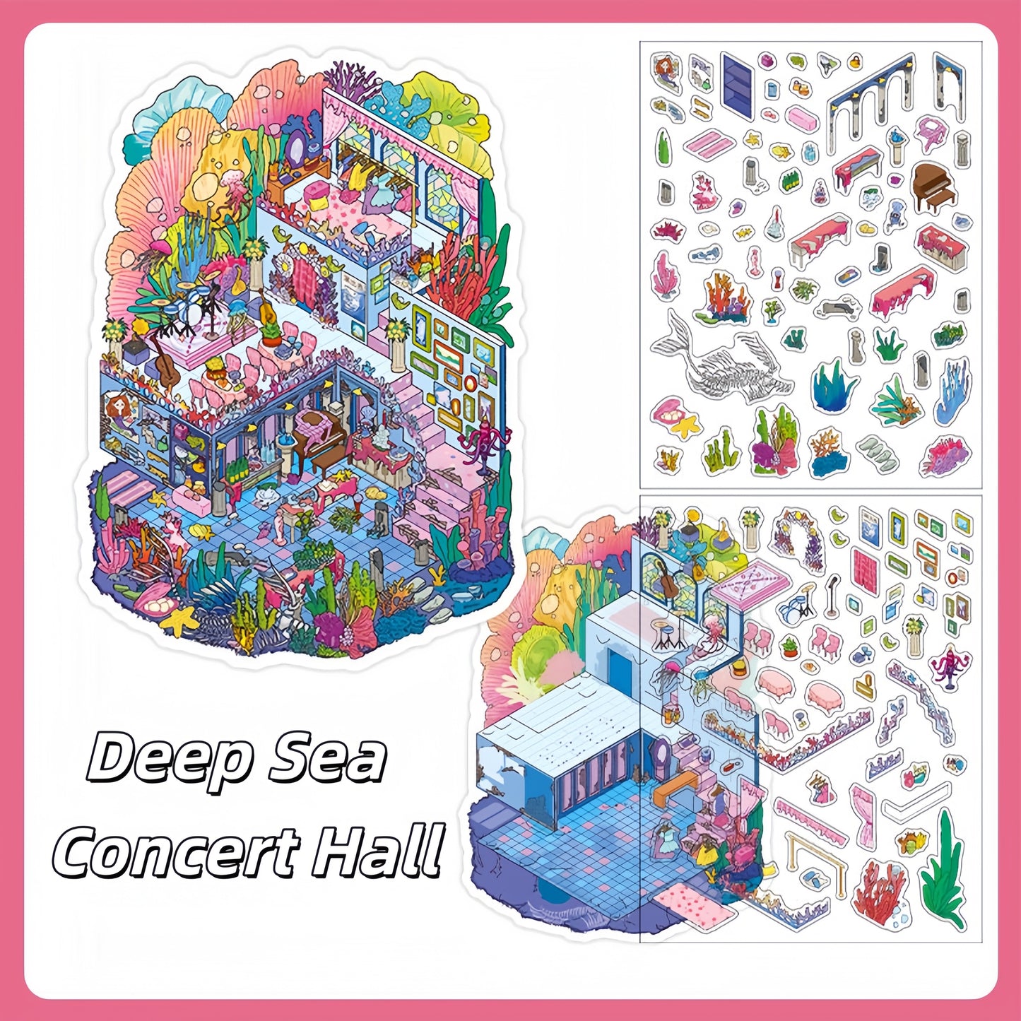 Curious Realms 3D Sticker | 4 Cute Miniature Scenes