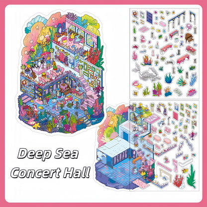 Curious Realms 3D Sticker | 4 Cute Miniature Scenes