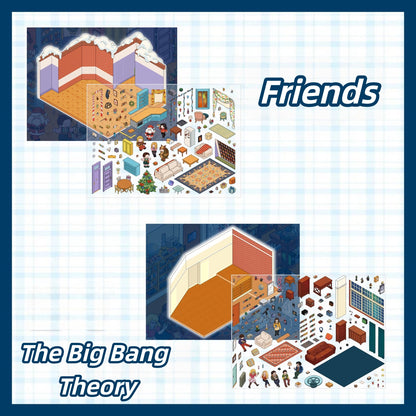 American TV Series 3D Sticker | 2 Cute Miniature Scenes