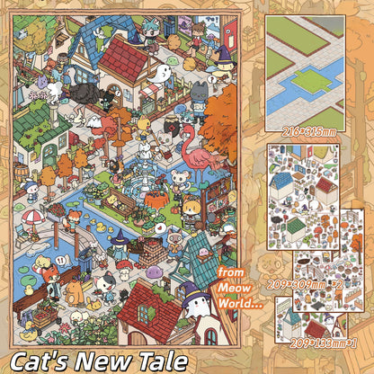 Kitty Tales 3D Sticker | 2 Cute Miniature Scenes