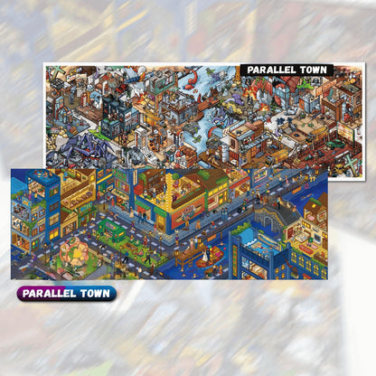 Parallel Town 3D Sticker | 2 Cute Miniature Scenes