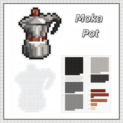 Food Pixel Bead Sticker | 6 Cute Miniature Scene