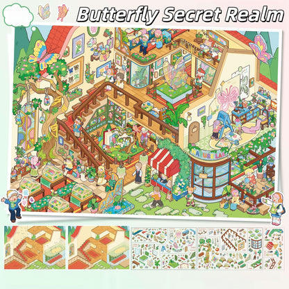 Butterflies and Perfume 3D Sticker | 2 Cute Miniature Scenes