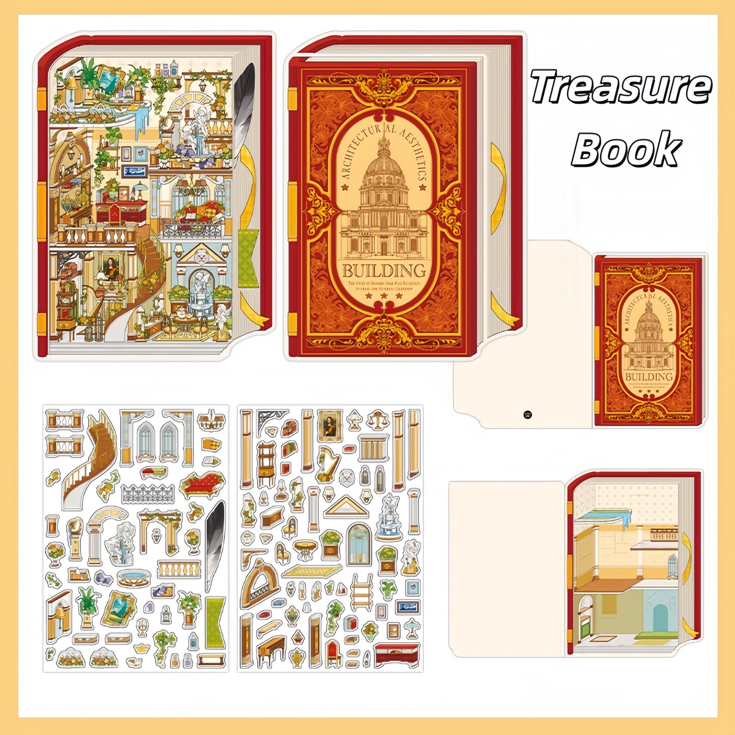 Dream House 3D Sticker | 4 Cute Miniature Scenes