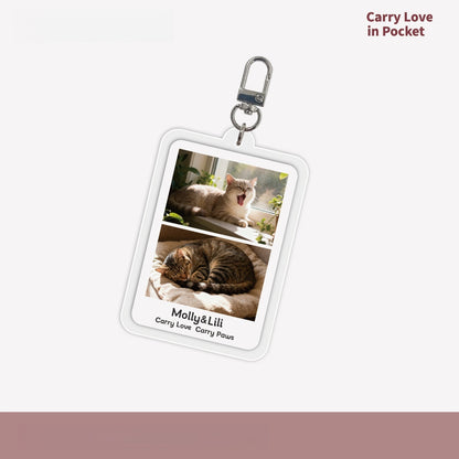 Custom Family & Pet Group Photo Acrylic Keychain